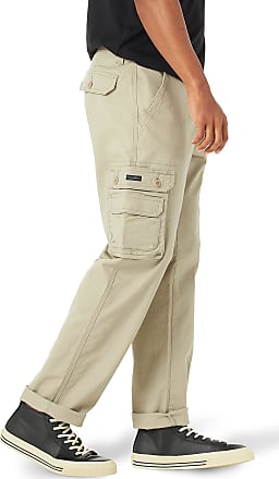 Previn Mens Cargo Pants Drawstring Casual Beach Trousers Utility Straight Loose-Fit Slacks