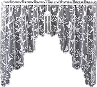 White Heritage Lace Seascape 72-Inch Wide by 36-Inch Drop Swag Pair