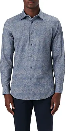 Axel Patchwork Shirt - Bugatchi Dusty Blue (XL) | Harpers