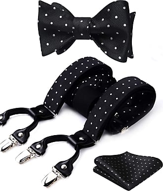 HISDERN Christmas Bow Tie and Suspenders for Men Tuxedo Suspenders Mens Trouser Braces with Clips 
