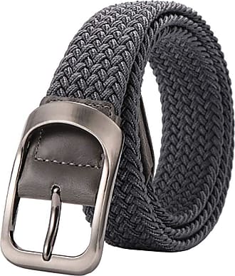 Unisex Stretch Woven Belt Black-1-90cm HANCHAO Elastic Braided Belt for Women Men