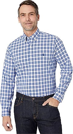 Fubotevic Men Chest Pocket Checked Long Sleeve Classic Button Down Dress Shirts 