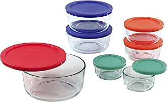 Pyrex Simply Store 7200 2-Cup Glass Storage Bowl w/ 7200-PC 2-Cup Plum  Purple Lid Cover (4-Pack)