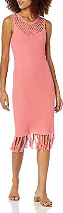 Bcbgmaxazria Womens Crochet and Tassel Midi Sweater Dress, Pink Grapefruit, XX-Small