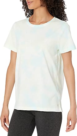 Danskin Womens Tie Dye Short Sleeve T-Shirt, Crystal Turq Combo, X-Large