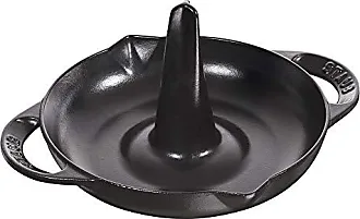 STAUB Wok en Fonte avec Couvercle en Verre et Grille Amovible Inclus, Ø 30  cm, 4,40 L, Noir Mat