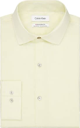 Calvin Klein Mens Dress Shirt Extreme Slim Fit Stain Shield, Citron, XX-Large