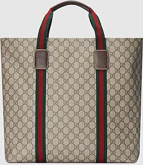 Gucci - Men - Leather and Webbing-Trimmed Monogrammed Coated-canvas Tote Bag Black