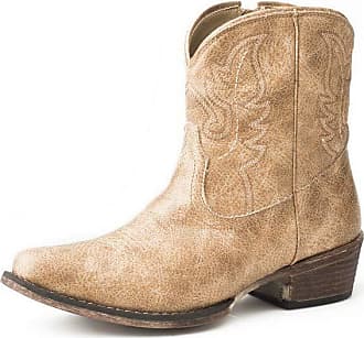 Schoenen damesschoenen Laarzen Cowboy & Westernlaarzen Brown Cowboy Boots Vintage 1980s Roper Taupe Tan Women's size 6 1/2 