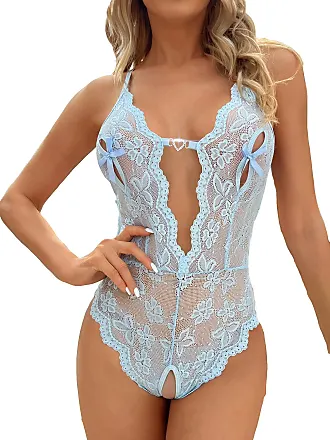 Sexy Lingerie for Women Lace Lingerie Naughty Flower Mesh See-Through  Babydoll Cutout G-String Underwear Split Set, Blue, Medium : :  Clothing, Shoes & Accessories