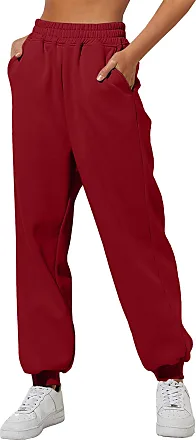 Straight-cut red joggers