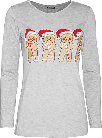 Be Jealous Womens Christmas Cap Sleeve Reindeer Gingerbread Santa Ladies Xmas Tee Shirt Top UK Plus Size 8-22