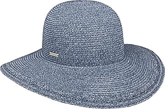 Seeberger Chapeau de soleil bleu-blanc mouchet\u00e9 style d\u00e9contract\u00e9 Accessoires Chapeaux Chapeaux de soleil 