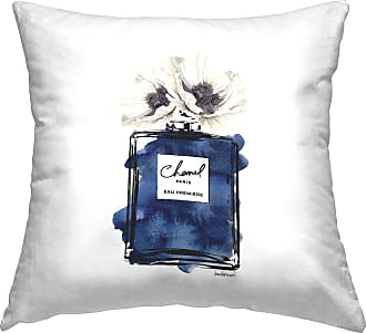 Stupell Industries Navy Blue Fashion Heels Glam Brand Bookstack Throw Pillow,  18 x 18