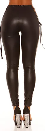 Koucla black high-waisted latex look pants