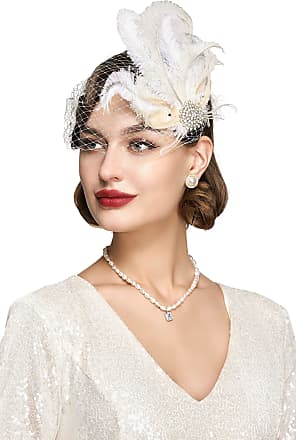 BABEYOND 1920s Fascinator Mesh Veil Headband Bridal Wedding Tea Party Fascinator Veil for Women