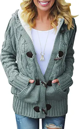 Womens Winter Fashion Cardigan Open Front Coat Solid Knit Hooded Outerwear  Casual Loose Comfy Long Coat (White Medium) : : Clothing, Shoes &  Accessories