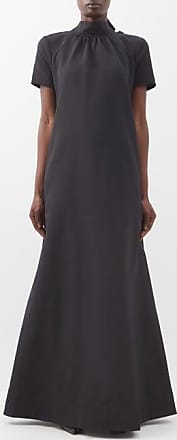 Staud Ilana Bow-neck Grosgrain Maxi Dress - Womens - Black