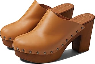 Made in Italy Schoenen damesschoenen Klompen & Muilen Low brown clogs with crossed leather bands and open toe MY154 MARRONE 