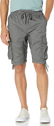 Grey Black/New Southpole Mens All-Season Belted Ripstop Basic Cargo Short 38 