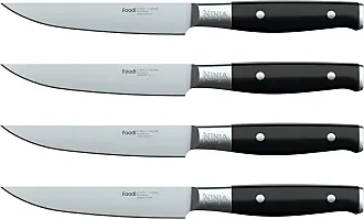 Ninja K32004 Foodi NeverDull System 4-Piece Steak Knife Set, Premium,  German Stainless Steel, Black