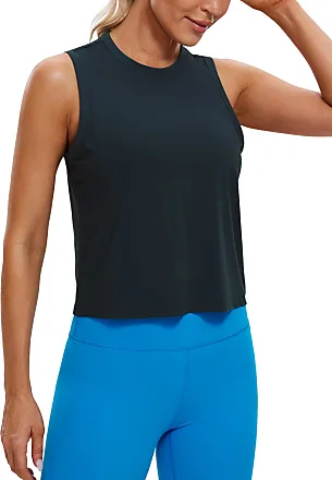 CRZ YOGA Pima Cotton Cropped Tank Tops for Women Workout Crop Tops