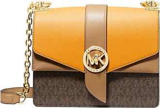 Michael Kors Color-block Logo And Saffiano Leather Greenwich Small  Crossbody Bag in Orange