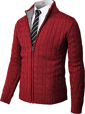 H2H Mens slim fit Navy V-Neck long sleeve Cardigan Sweater size Medium 