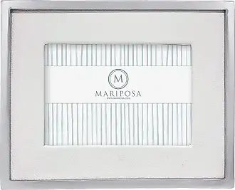 Mariposa White Leather with Metal Border 4x6 Frame