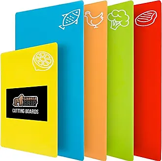 Flexible Cutting Board Mats, Plastic Cutting Board With Food Icons, Set of  5 Piece, Dishwasher Safe, Non-slip Design With Hanging Hole 