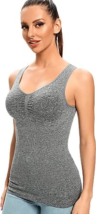 Joyshaper Women Control Vest Cami Seamless Shapewear Tops Slimming Tummy Control Camisole Cami Padded Sleeveless Built-in Bra Tank Top Compression Vest 