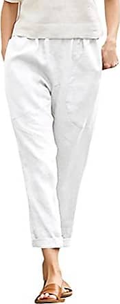 Mode Pantalons Pantalons 3/4 Boule Pantalon 3\/4 blanc style d\u00e9contract\u00e9 
