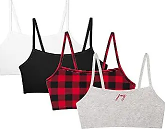 Fruit of the Loom Women's Spaghetti Strap Cotton Sports Bra 3-Pack  Kaleidoscope/Charcoal/Red Hot 42