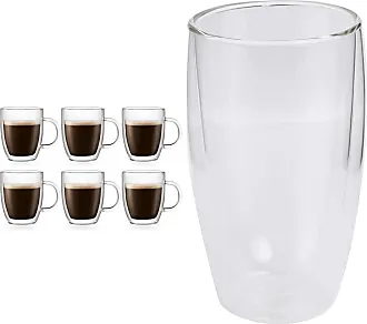 Godinger Coffee Mug Set of 2 Glass Mugs, Double Wall Insulated 13.5oz,New  in Box