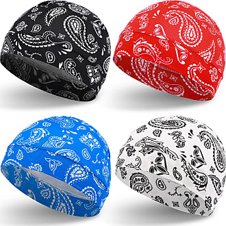 Syhood 4 Pieces Men Skull Caps Soft Cotton Beanie Hats Stretchy Helmet  Liner Multifunctional Headwear for Men Women