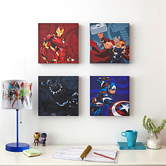 Idea Nuova Spidey and His Amazing Friends 4 Pack Square Canvas Wall Art Set, 11x11 Each for Bedroom