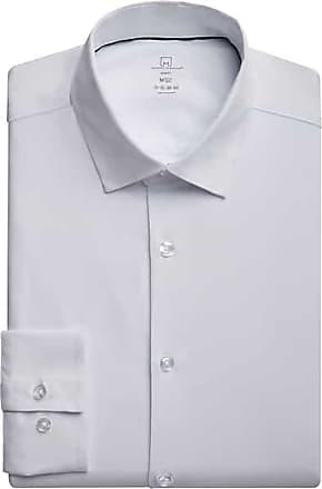 Michael Strahan Collection by Michael Strahan Mens Michael Strahan Slim Fit Spread Collar Dress Shirt White - Size XL 34/35