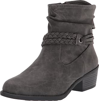 Easy Street Womens Shire Braid Bootie Ankle Boot, Grey Burnished, 6