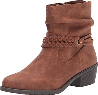 Easy Street Womens Shire Braid Bootie Ankle Boot, Tan Burnished, 7.5 X-Wide