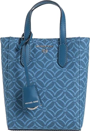 Michael Kors Charlotte Vista Blue Large Leather Top Zip Tote Handbag Purse
