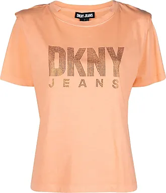DKNY Women's Drop Out Logo Tee Cropped, Poseidon at  Women's Clothing  store