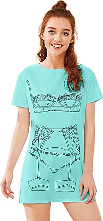 Floerns Women's Funny Lingerie Nightgown Cute Print Tshirt