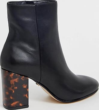 office black leather ankle boots