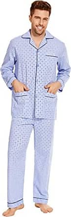 GLOBALl Ensembles Pyjama Femme Manches Longues 100% Coton pour Toutes Pyjamas Femme et Confortable Taille élastique de Pantalon avec Bande de Serrage 