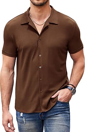 Short Sleeved Ribbed T Shirt in Neutrals - King Tuckfield