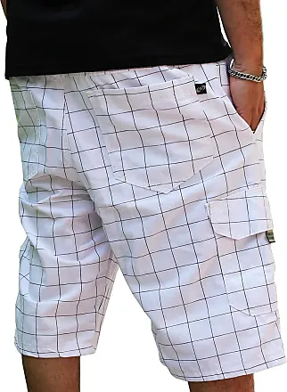 Bermuda de lã e seda com estampa xadrez em jacquard (Fulvo Suave) - Homens