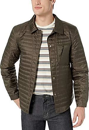 Billy Reid Mens Lightweight Water Resistant Shirt Jacket with Leather Detail