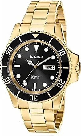 Relógio Magnum Masculino Analógico Dourado com Fundo Preto - MA33068U  Dourado