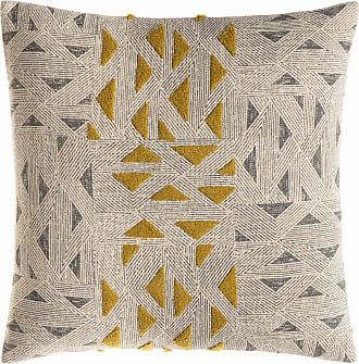 SARO LIFESTYLE Hanley Collection Striped Woven Pillow Cover 16 x 24 Yellow 