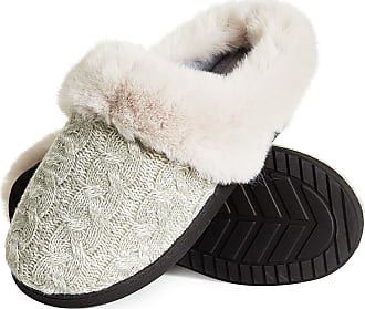 Dunlop Ladies Womens House Slippers Mules Cosy Faux Fur Memory Foam Sizes 3-8